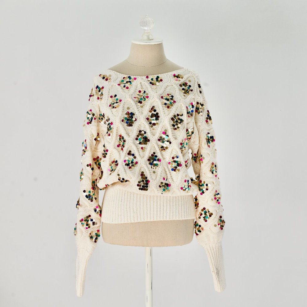Anthropologie Lara Sequined Sweater
